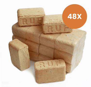 Ruf Briketten Beukenhout Halve Pallet — 48 × 10 kg | Lange Brandduur
