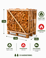Beuken Haardhout Halve Pallet (1 m³), Ovengedroogd, Lange Brandduur