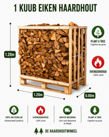Eiken Haardhout Halve Pallet (1 m³), Ovengedroogd, Lange Brandduur