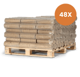 Nestro Houtbriketten Halve Pallet — 48 × 10 kg | Lange Brandduur